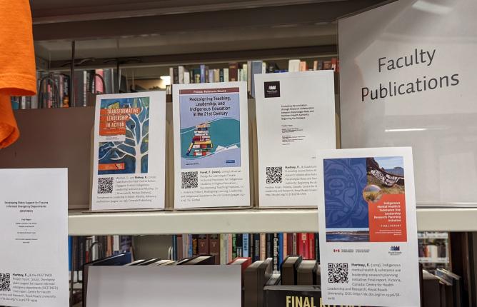 photo of faculty resources in library TRC display