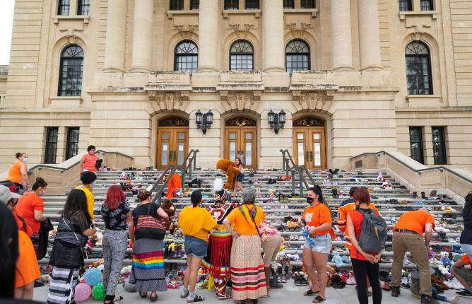 First nations at a memorial