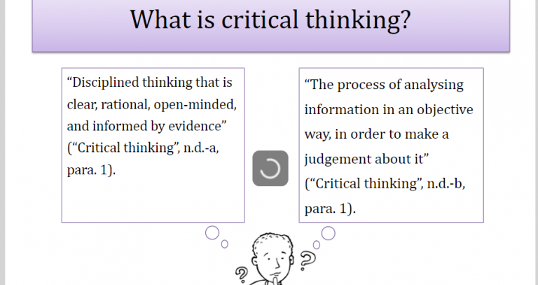 Intro screen for critical thinking video