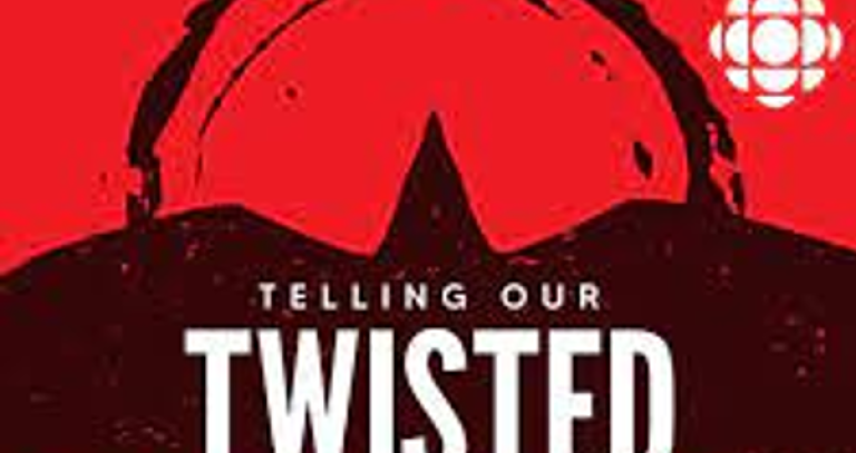 Stylized painting of a bird and sun in red and brown