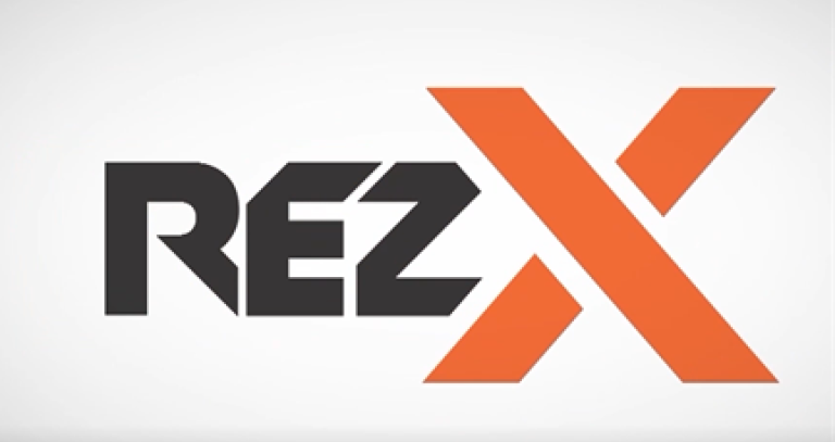 stylized image of the words RezX