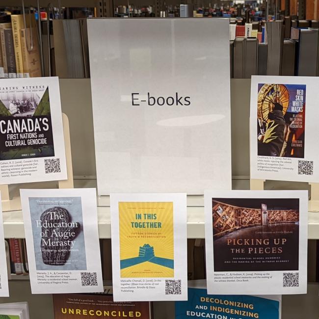 photo of ebooks in truth and reconciliation display