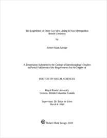 Cover art for The experience of older gay men living in non-metropolitan British Columbia