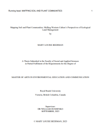 Mapping Soil and Plant Communities: Shifting Western Culture’s Perspectives of Ecological Land Management