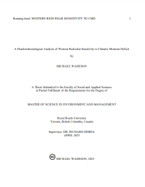 A Dendrochronological Analysis of Western Redcedar Sensitivity to Climatic Moisture Deficit