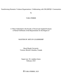 Transforming domestic violence organizations : collaborating with 2SLGBTQI+ communities